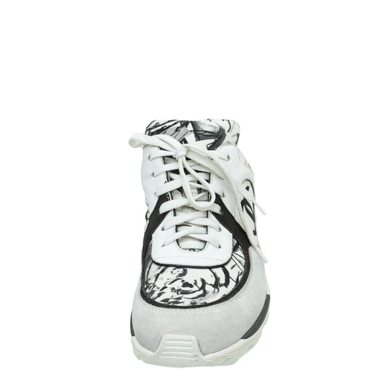 Chanel Tricolor CC Graffiti Suede Sneakers 38