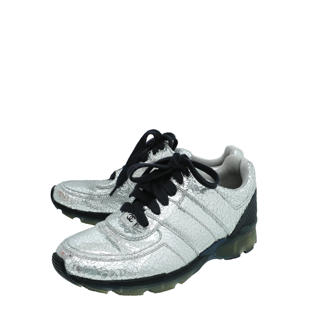 Chanel Mirror Silver CC Mirror Trainer Sneaker 38-Chanel-THE CLOSET