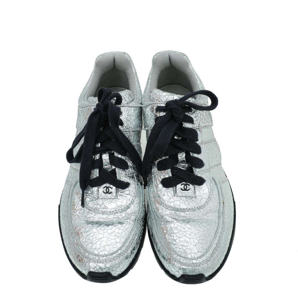 Chanel Mirror Silver CC Mirror Trainer Sneaker 38