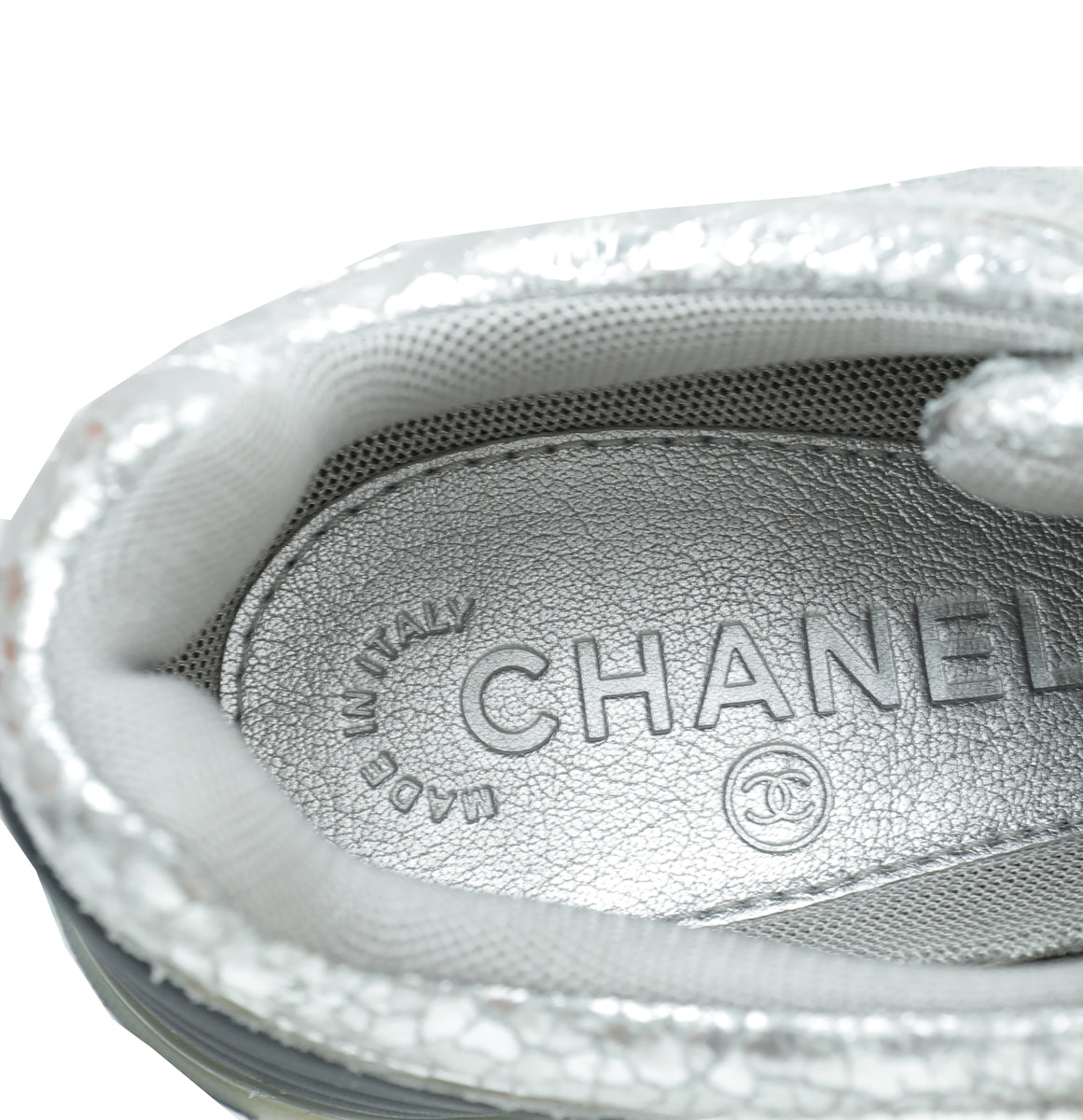 Chanel Mirror Silver CC Mirror Trainer Sneaker 38