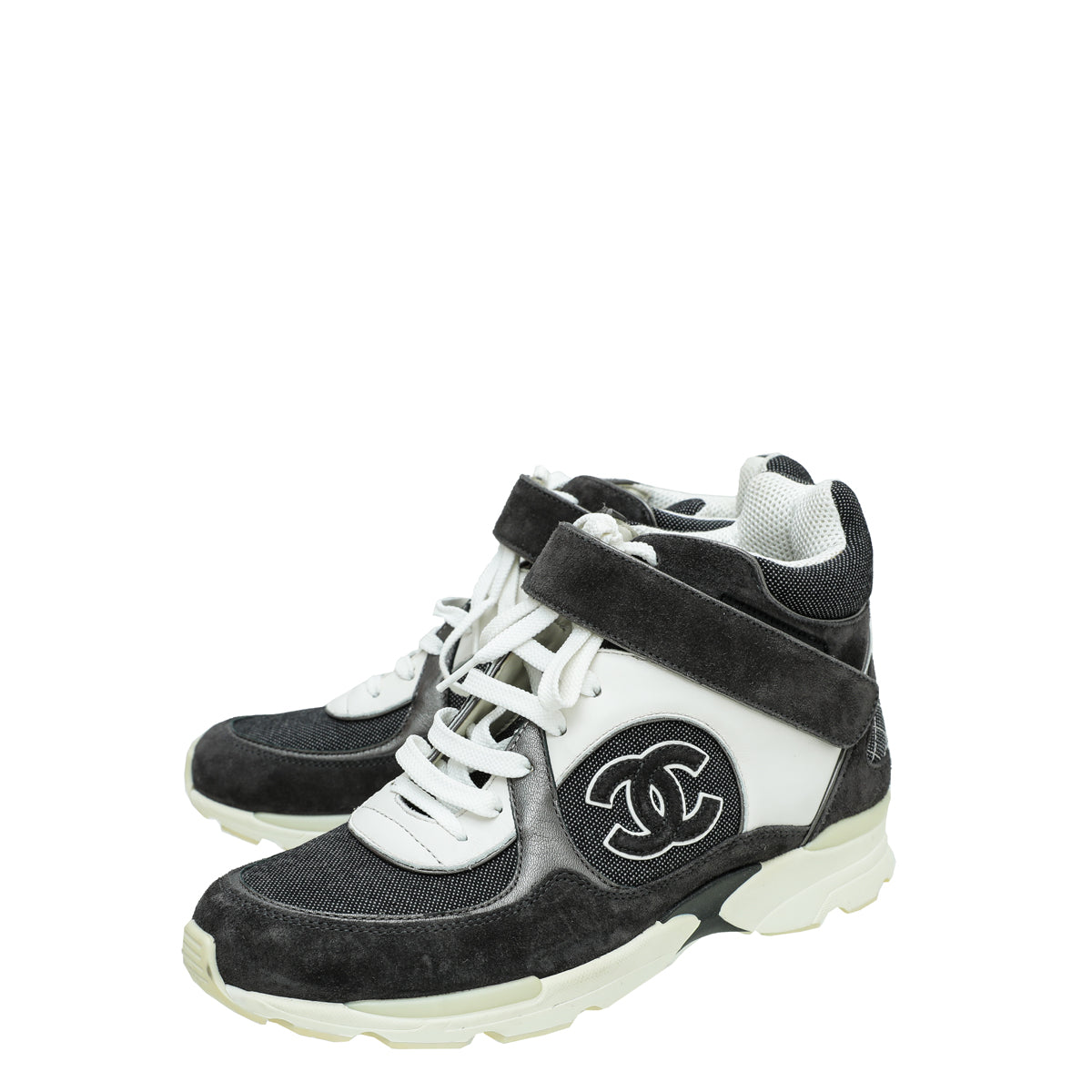 Chanel Multicolor CC Suede Fabric Ankle Sneaker 38-Chanel-THE CLOSET