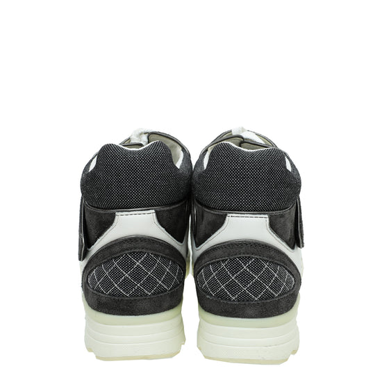 CHANEL Wool Suede Calfskin CC Sneakers 37 Multicolor 722473