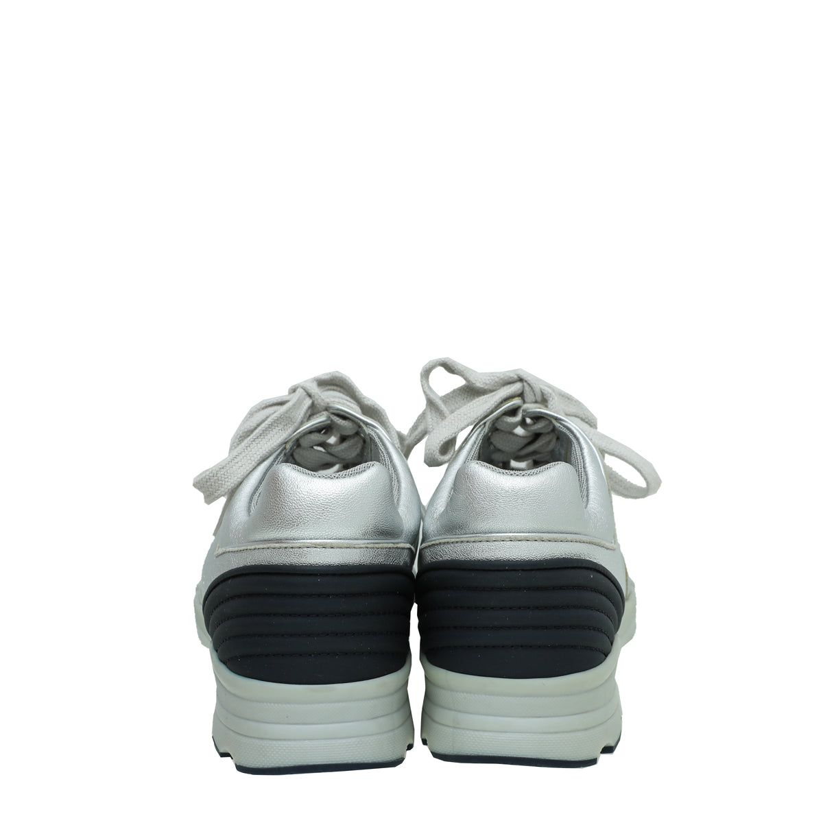 Chanel Metallic Silver CC Metallic Trainer Sneaker 38 – The Closet