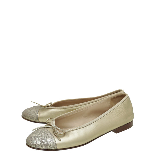 Chanel Golden lambskin ballerinas , taille 38 , Perfect condition  ref.291909 - Joli Closet