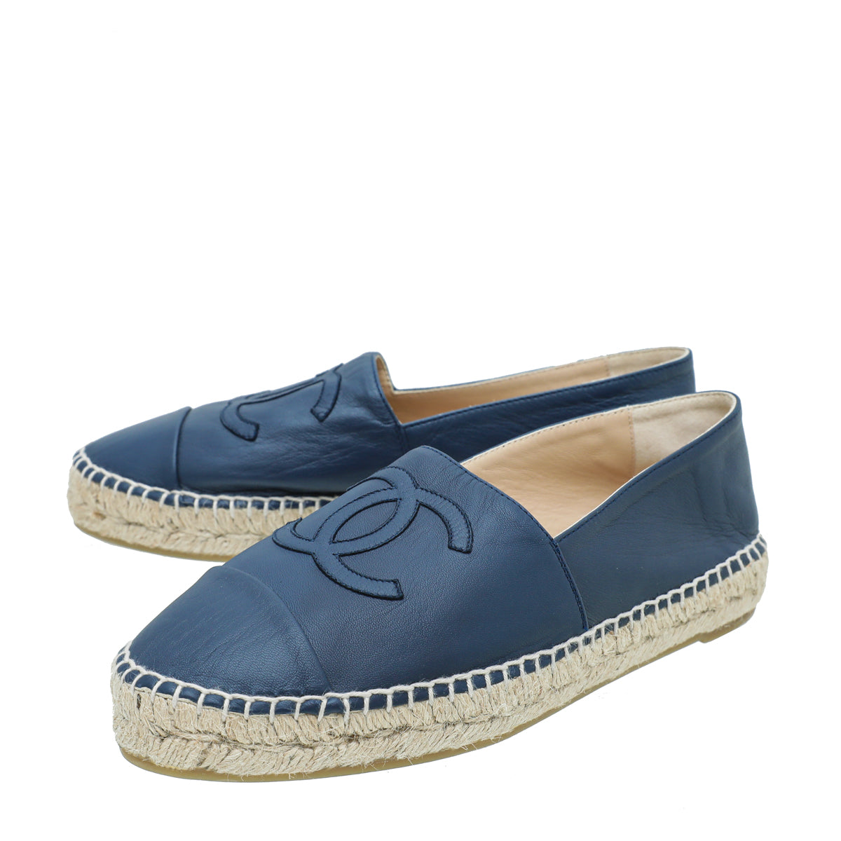 Chanel Navy Blue CC Cap Toe Espadrille 39-Chanel-THE CLOSET