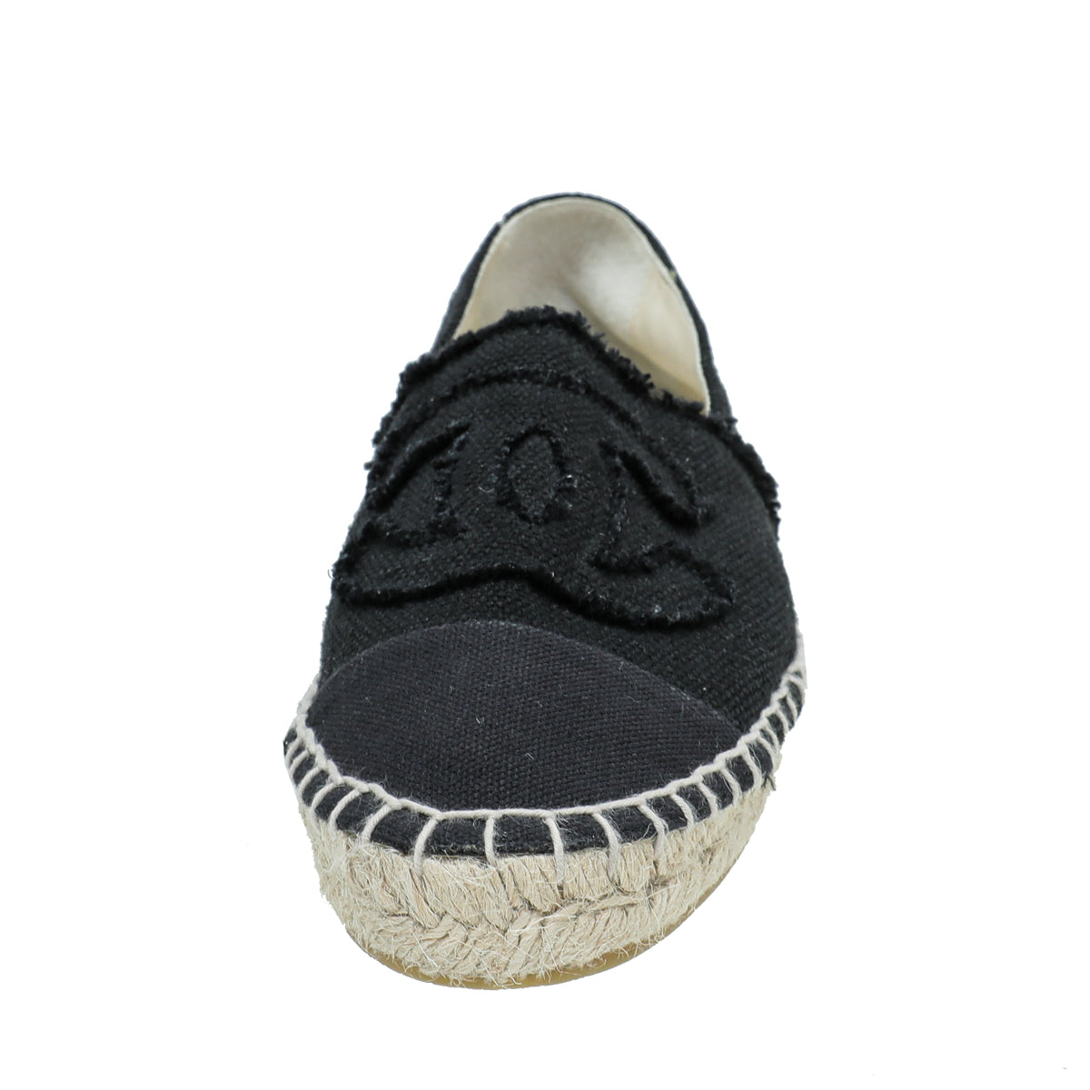 Chanel Black CC Linen Espadrille 39-Chanel-THE CLOSET