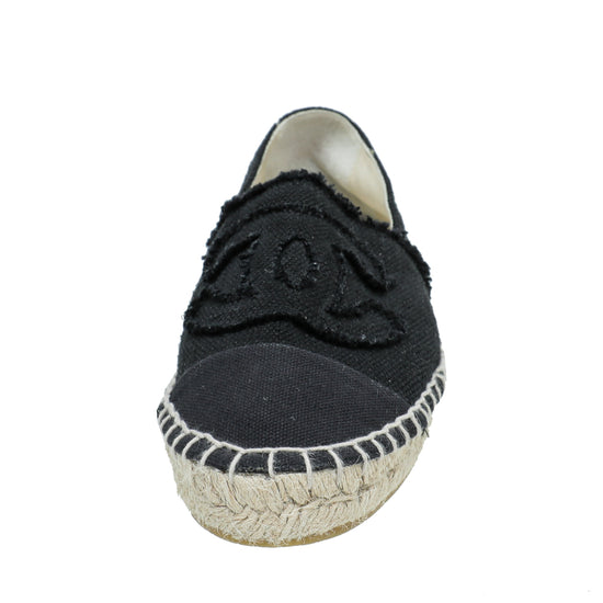 CHANEL #42190 Black & White Tweed Cap Toe Espadrille Slip On Shoe (US 9 EU  39) – ALL YOUR BLISS