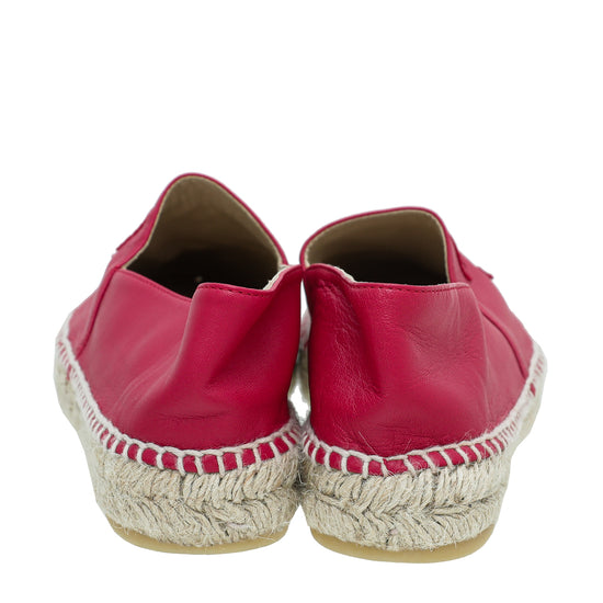 Chanel Red CC Cap Toe Espadrille 38