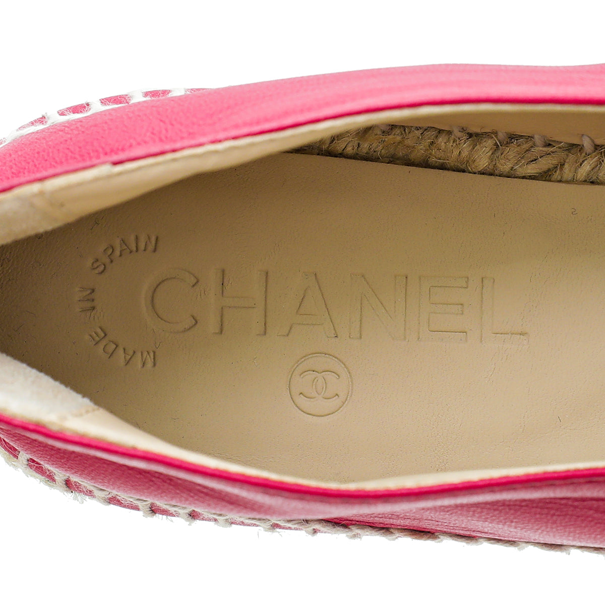 Chanel Red CC Cap Toe Espadrille 38