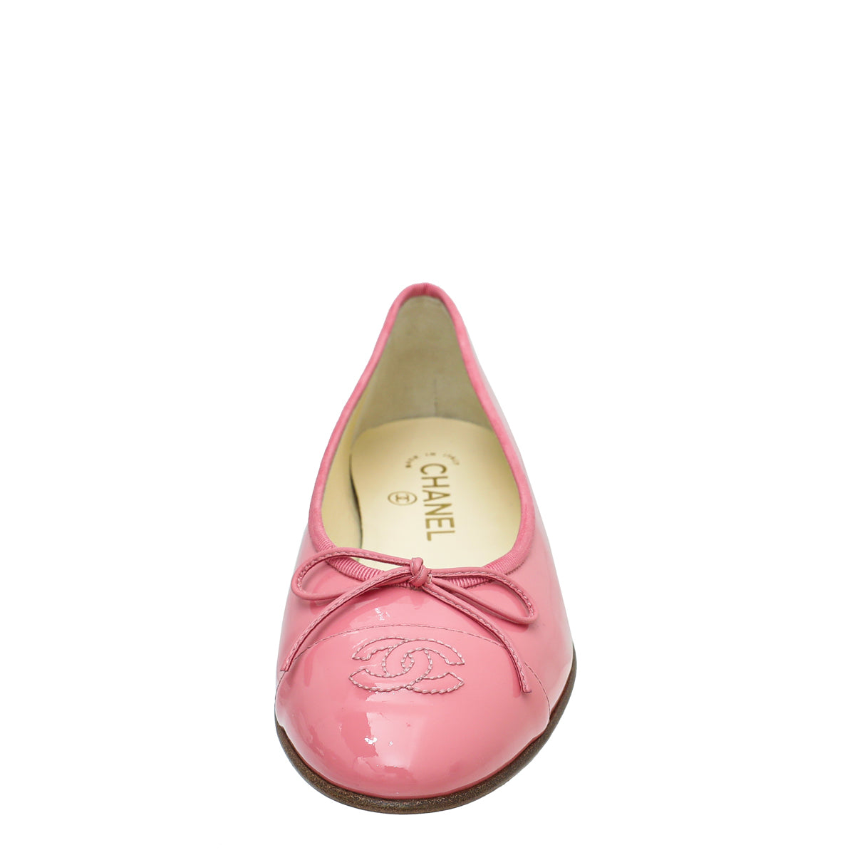 Chanel Pink CC Cap Toe Flat Ballerina 38-Chanel-THE CLOSET