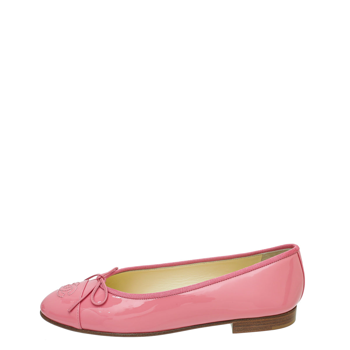 Chanel Pink CC Cap Toe Flat Ballerina 38