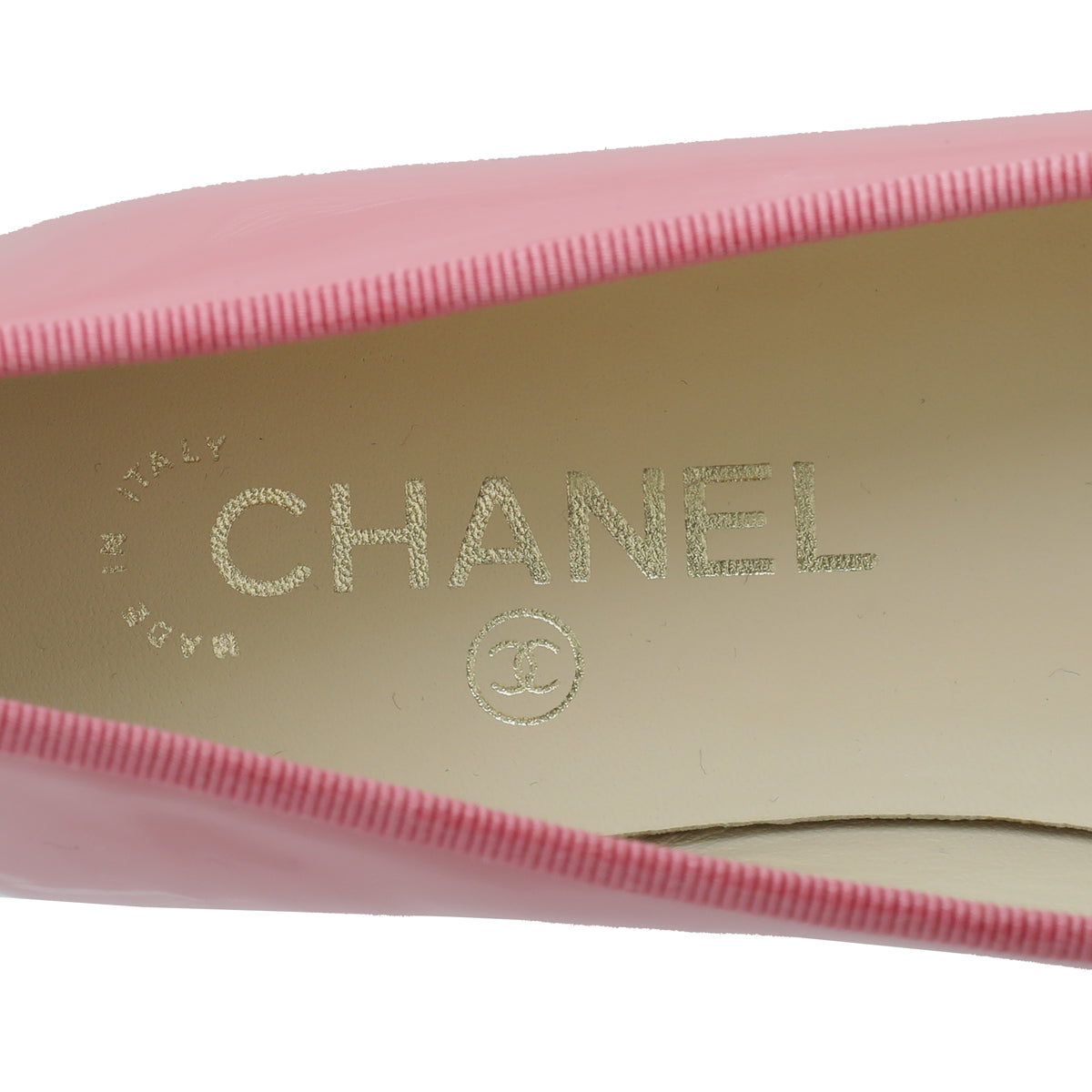 Chanel Pink CC Cap Toe Flat Ballerina 38