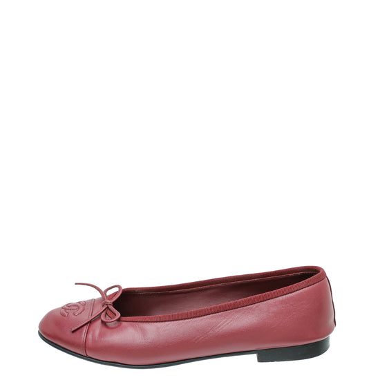 Patent leather ballet flats Louis Vuitton Burgundy size 37.5 IT in