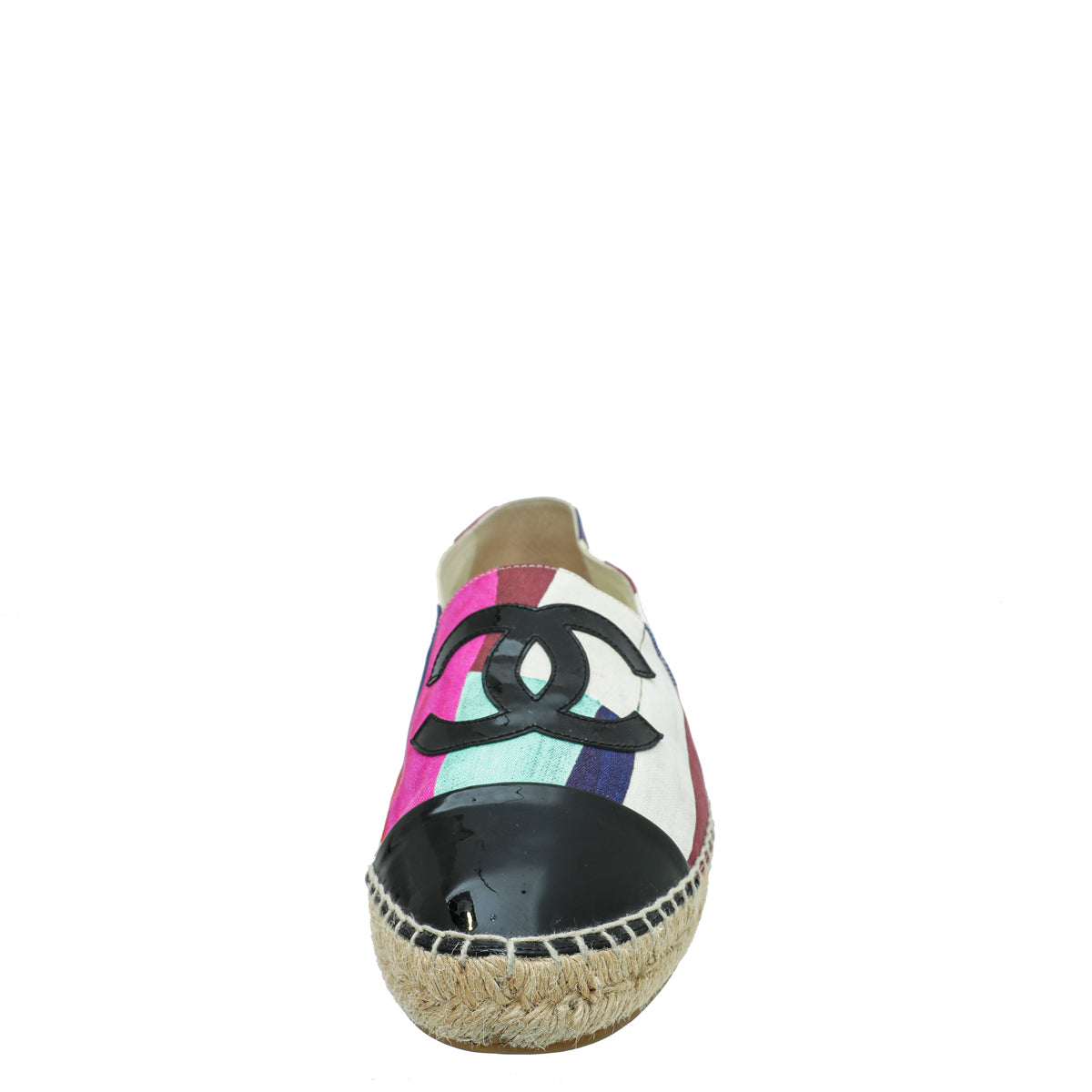 Chanel Multicolor Print Crepe CC Espadrille 40-Chanel-THE CLOSET