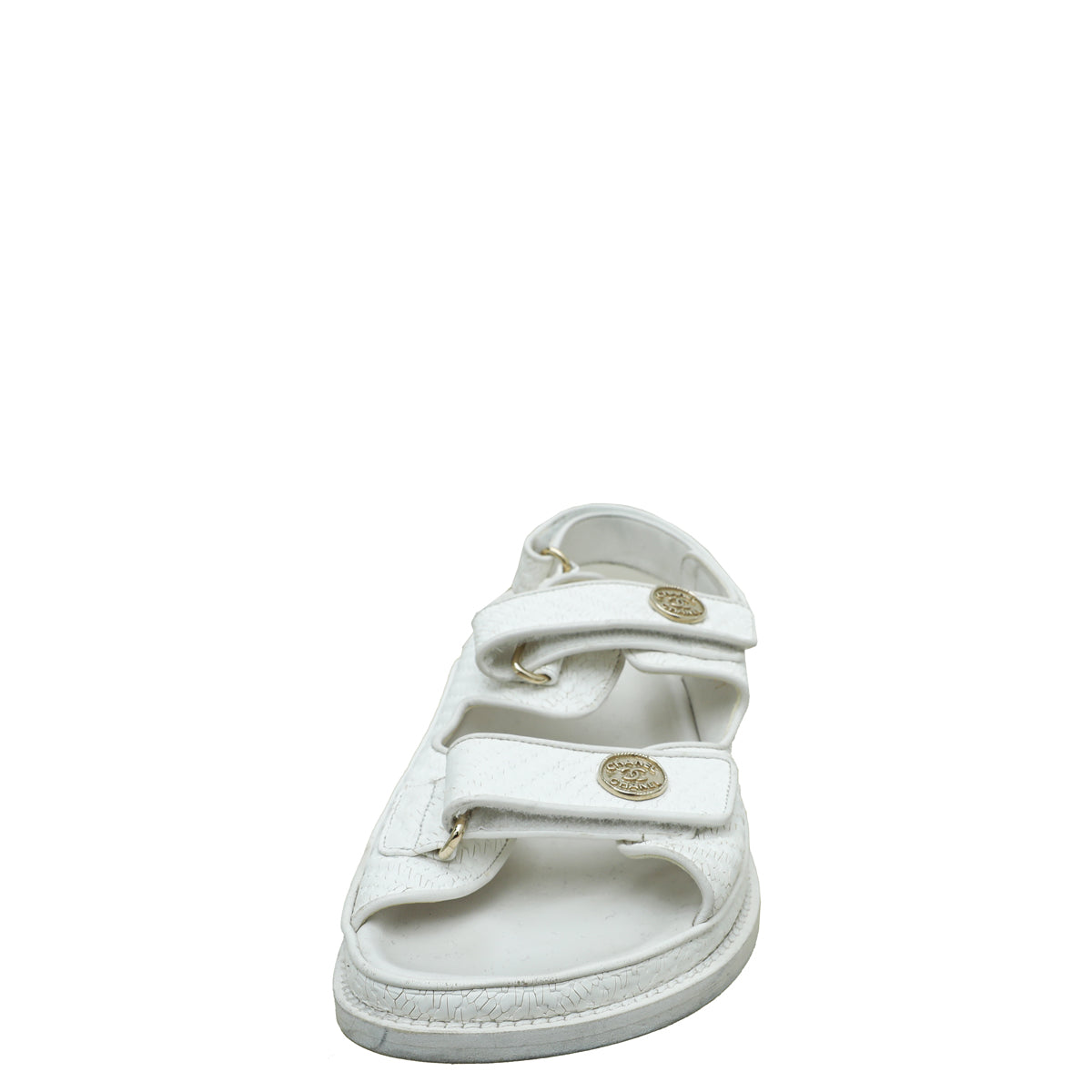 Chanel Quilted Sandal White Laminated Lambskin  G35927 X56883 0S302  US