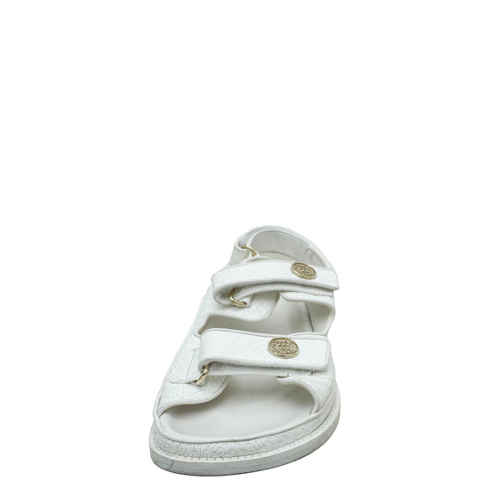Dad sandals sandal Chanel White size 41 EU in Rubber - 36435791