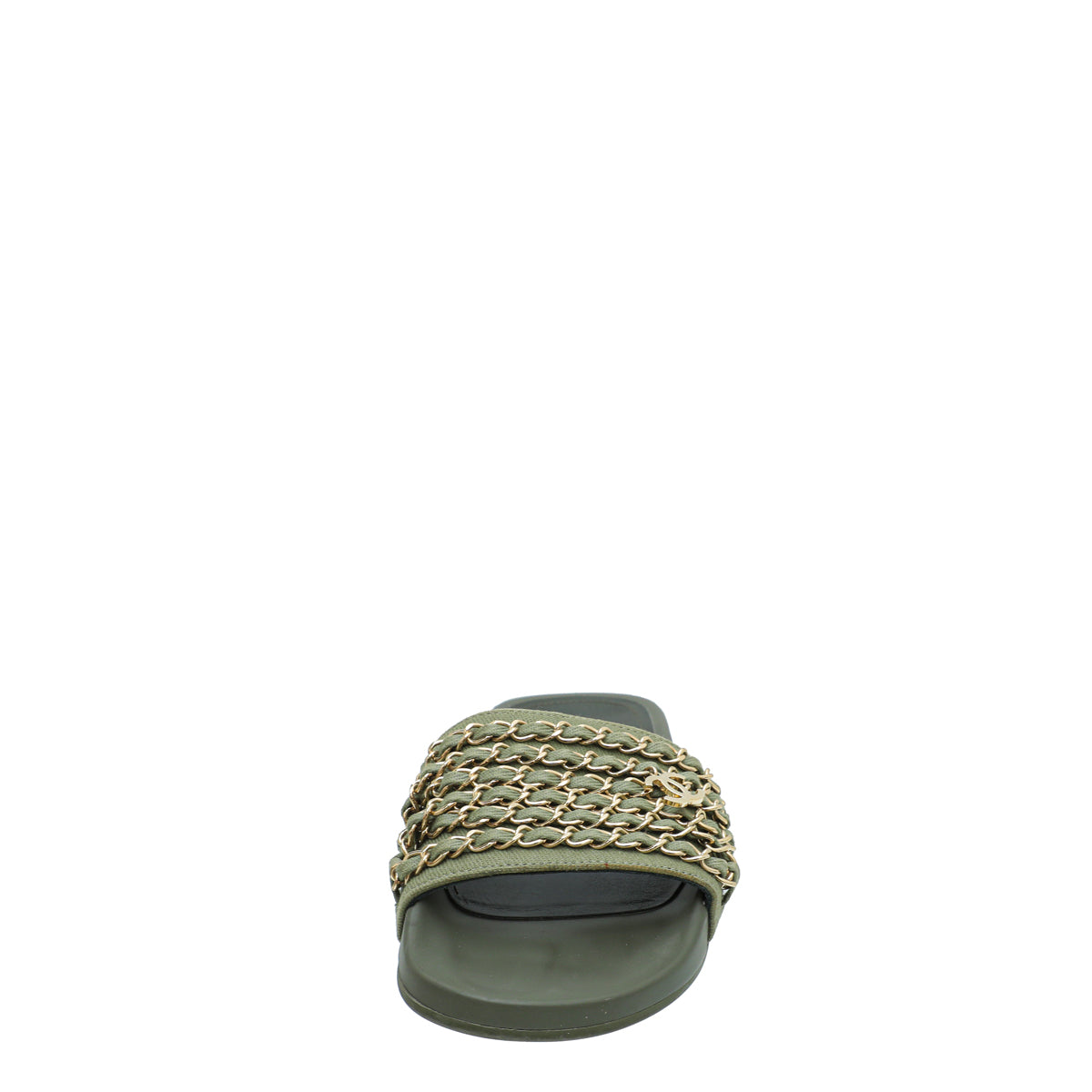 Chanel Green Mule Pool Chain Slides 36-Chanel-THE CLOSET
