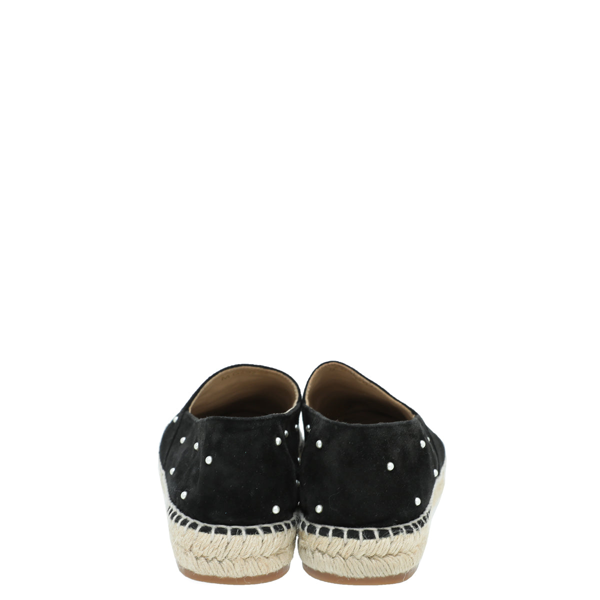 Chanel Black CC Velvet Pearl Espadrille 41