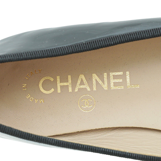 Chanel Black CC Cap Toe Quilted Flat Ballet 37.5 – The Closet