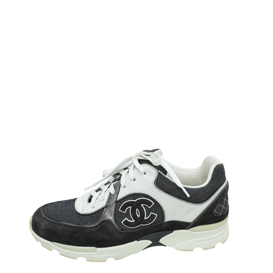 Chanel  Black  White CC Embossed Logo Sneaker  VSP Consignment