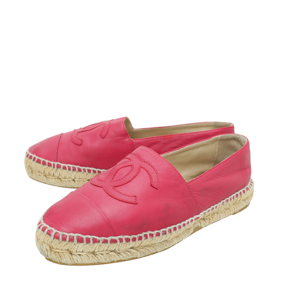 Chanel Red and Blue Canvas CC Logo Espadrilles Size 38 Chanel  TLC