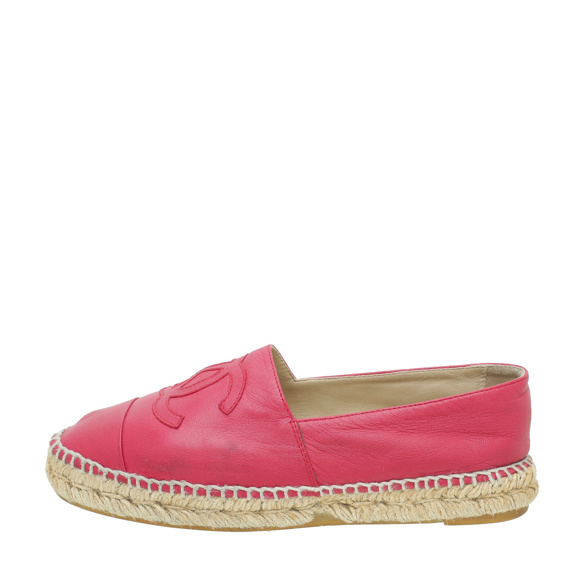 Chanel Red CC Cap Toe Espadrille 38