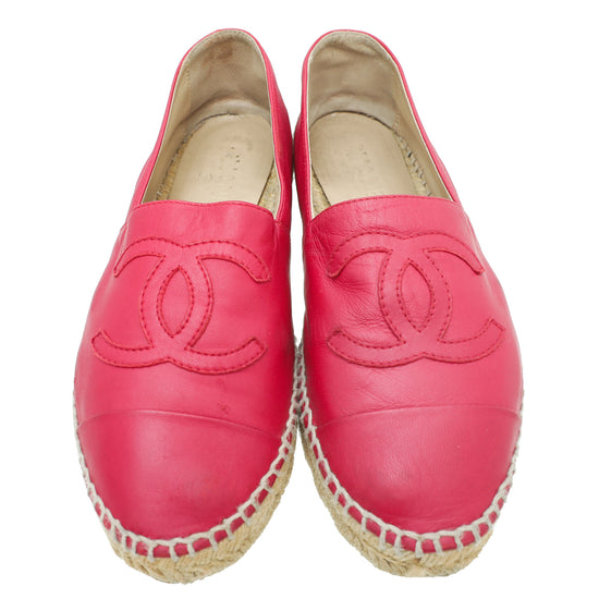 Chanel Red CC Cap Toe Espadrille 38