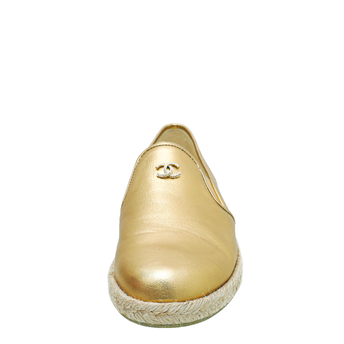 Chanel Metallic Gold CC Flat Espadrille 38.5-Chanel-THE CLOSET