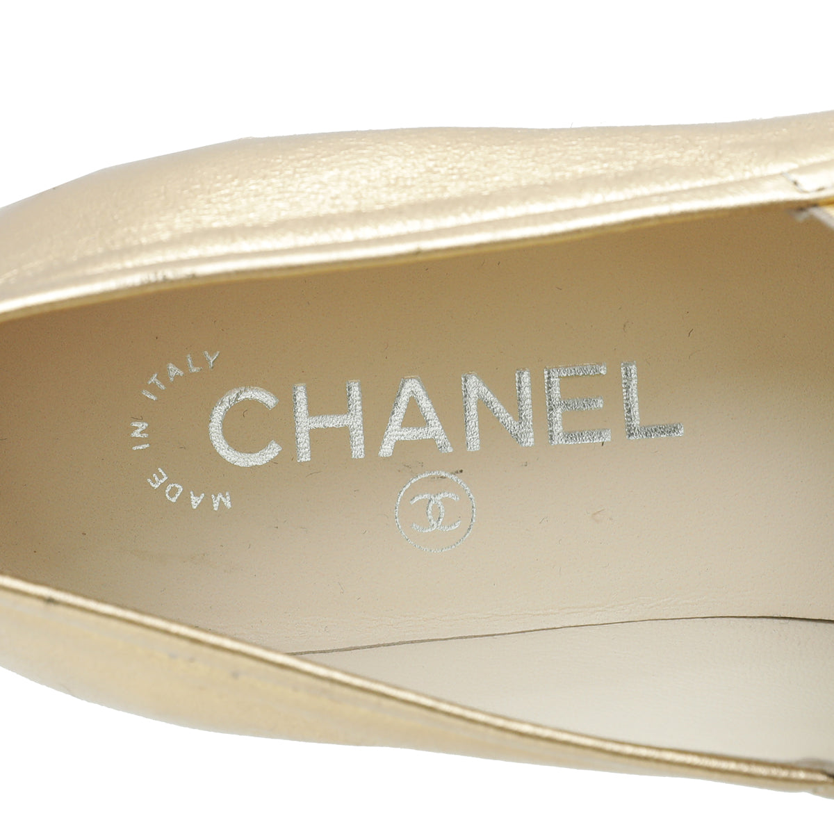 Chanel Metallic Gold CC Flat Espadrille 38.5-Chanel-THE CLOSET
