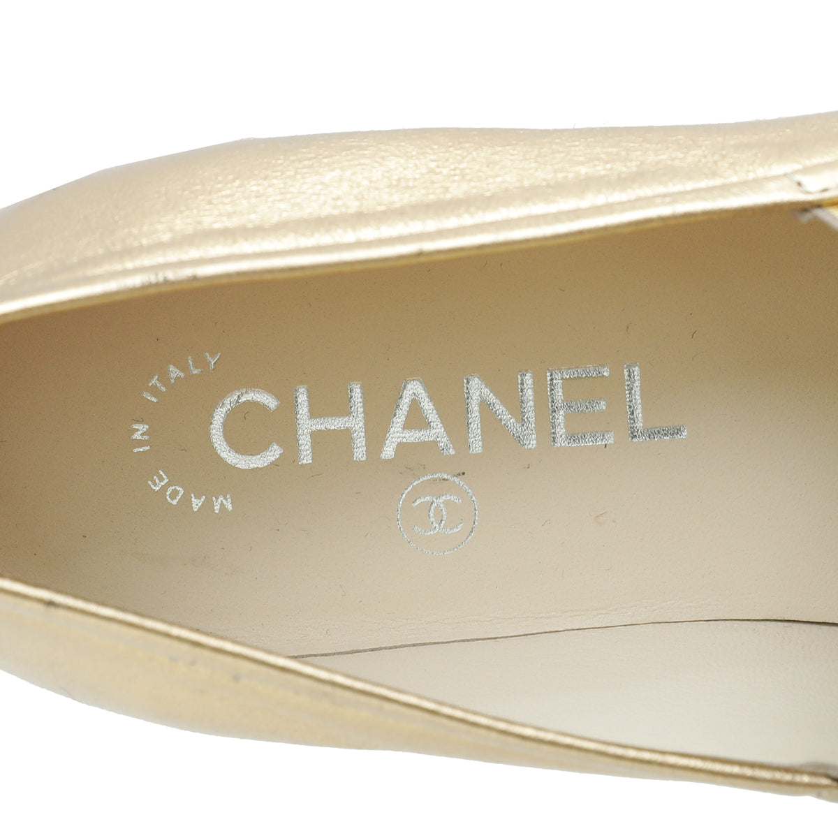 Chanel Metallic Gold CC Flat Espadrille 38.5