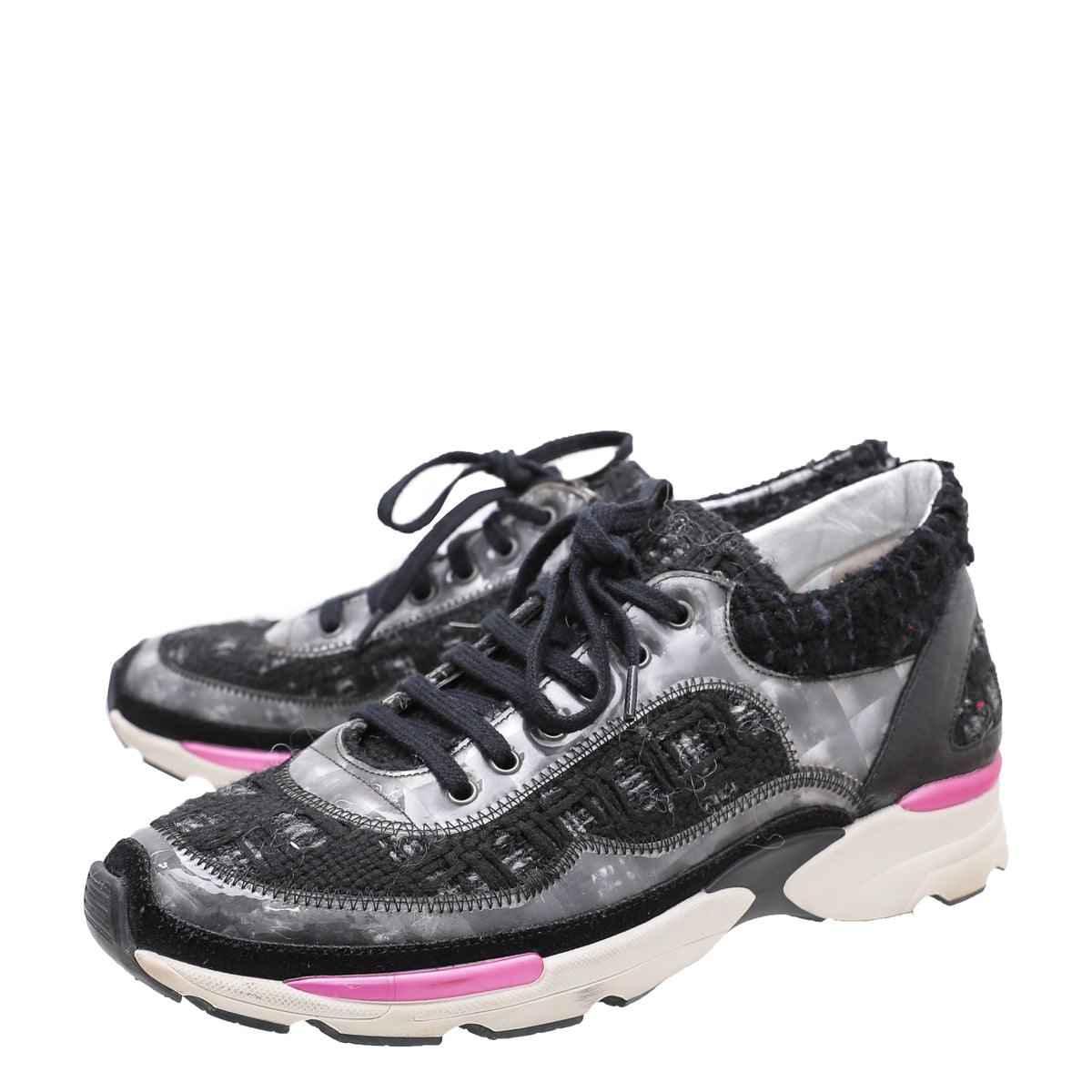 Chanel Black Tweed Runway Sneakers 37-Chanel-THE CLOSET