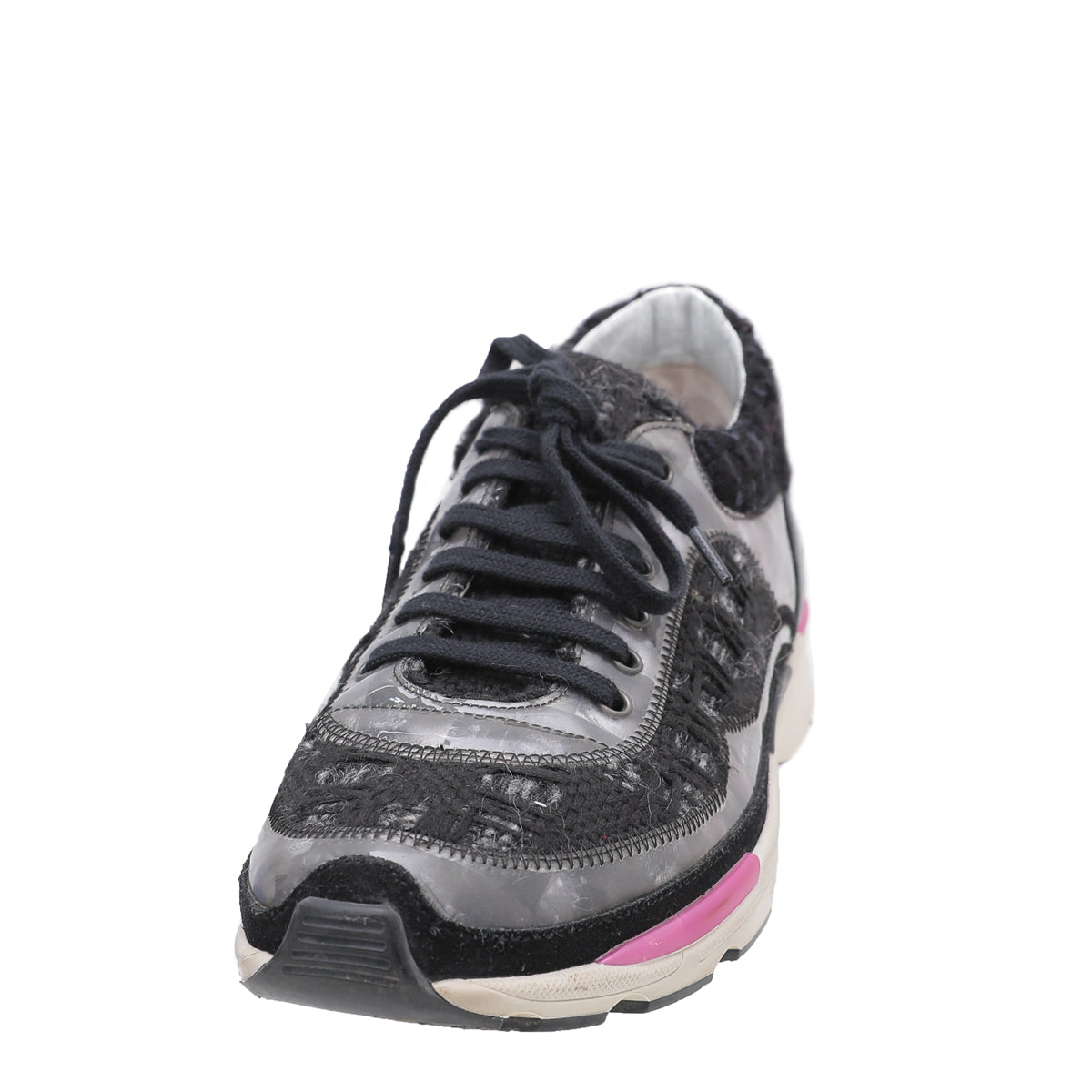 Chanel Black Tweed Runway Sneakers 37 – The Closet