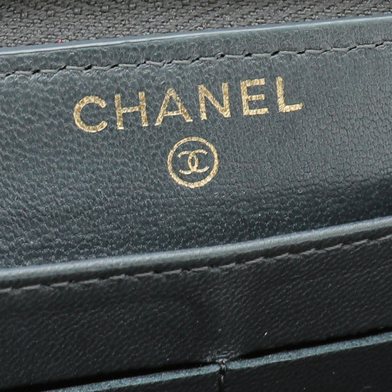 Chanel Dark Grey CC Classic Zip Around Wallet