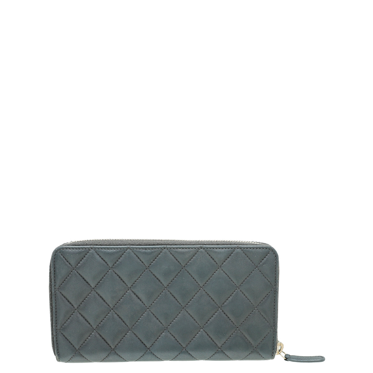 Chanel Dark Grey CC Classic Zip Around Wallet-Chanel-THE CLOSET