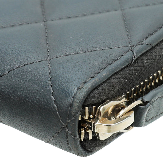 Chanel Dark Grey CC Classic Zip Around Wallet – The Closet