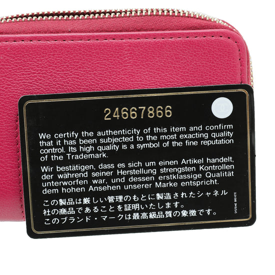 Chanel Fuchsia Mademoiselle Zippy Small Wallet