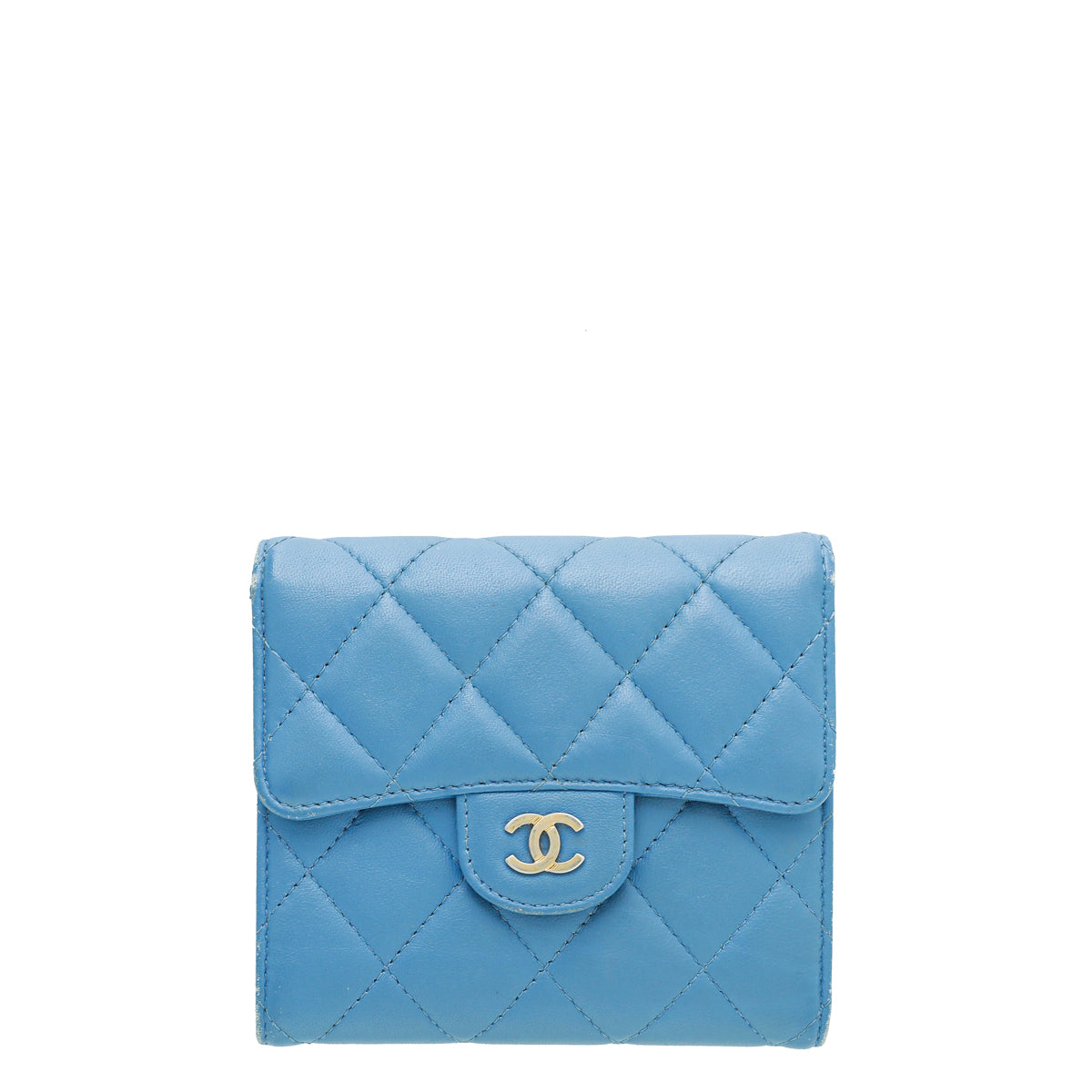 Chanel Blue CC Classic Small Wallet-Chanel-THE CLOSET