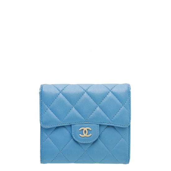Chanel Blue CC Classic Small Wallet – The Closet