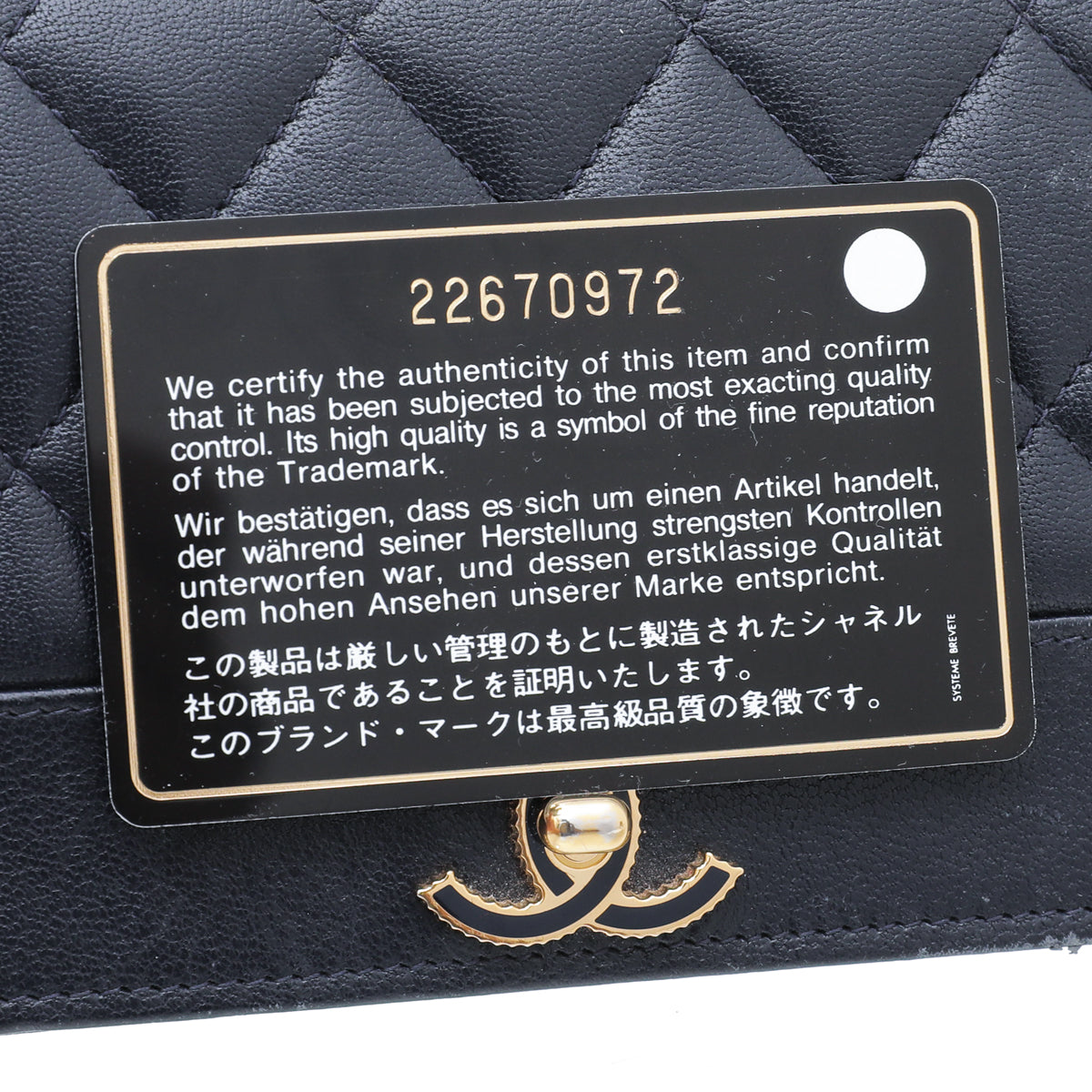 Chanel Navy Sheepskin Paris in Rome Flap Wallet