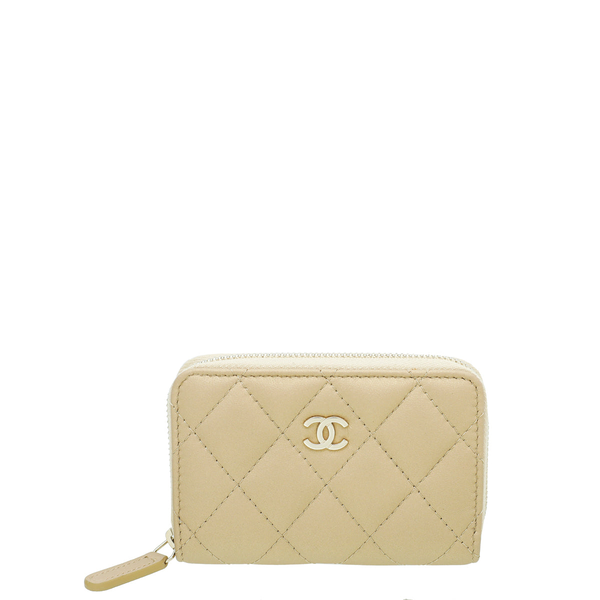 Chanel Metallic Golden/Beige Classic Zipped Coin Purse-Chanel-THE CLOSET