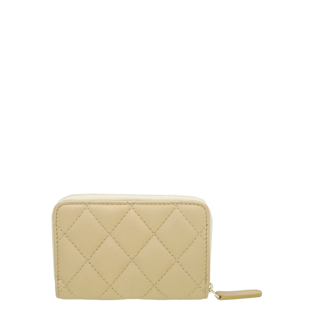 Chanel Metallic Golden/Beige Classic Zipped Coin Purse-Chanel-THE CLOSET