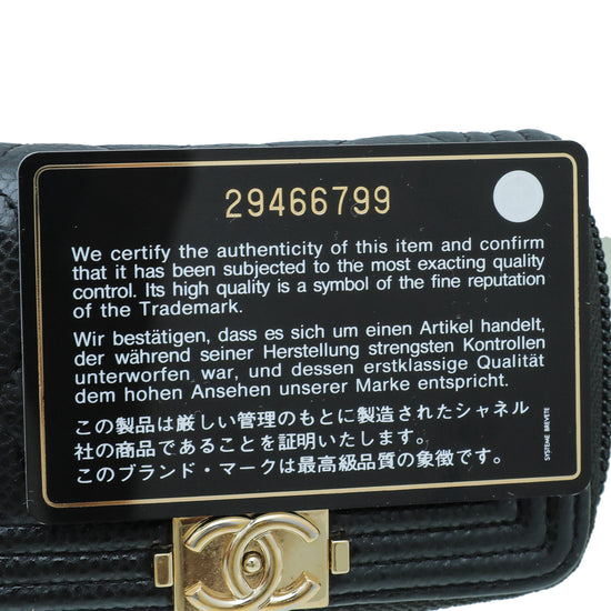 Chanel Black Le Boy Zipped Coin Purse