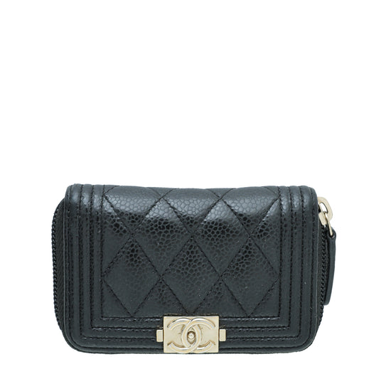 Chanel Black Le Boy Zipped Coin Purse