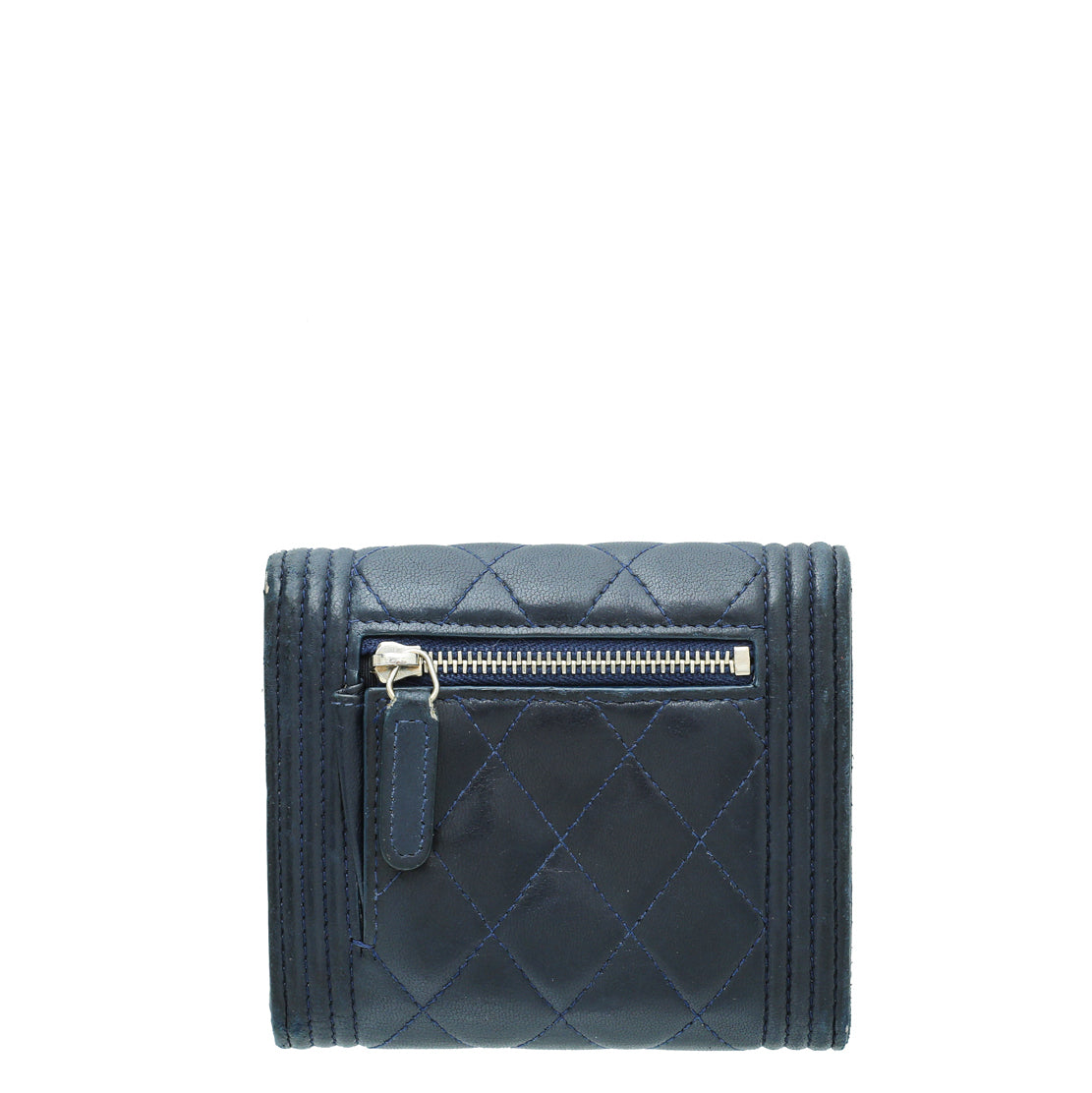 Chanel Navy Blue Le Boy Compact Small Wallet-Chanel-THE CLOSET