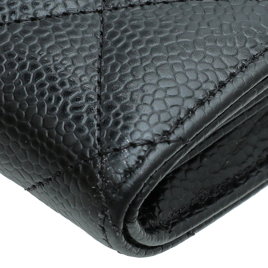 Chanel Grey Camellia Embossed Leather L Yen Wallet Chanel