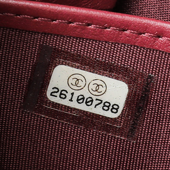 Chanel Burgundy CC Zip Around Long Wallet