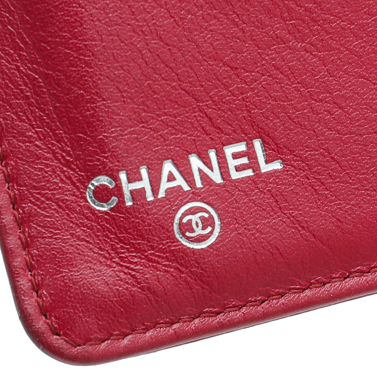 Chanel Red CC Timeless Yen Wallet