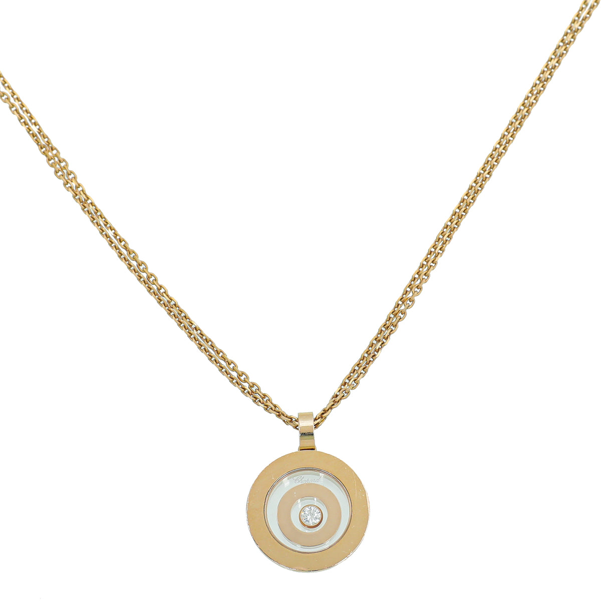 Chopard 18K Rose Gold Diamond Happy Spirit Pendant Necklace-Chopard-THE CLOSET