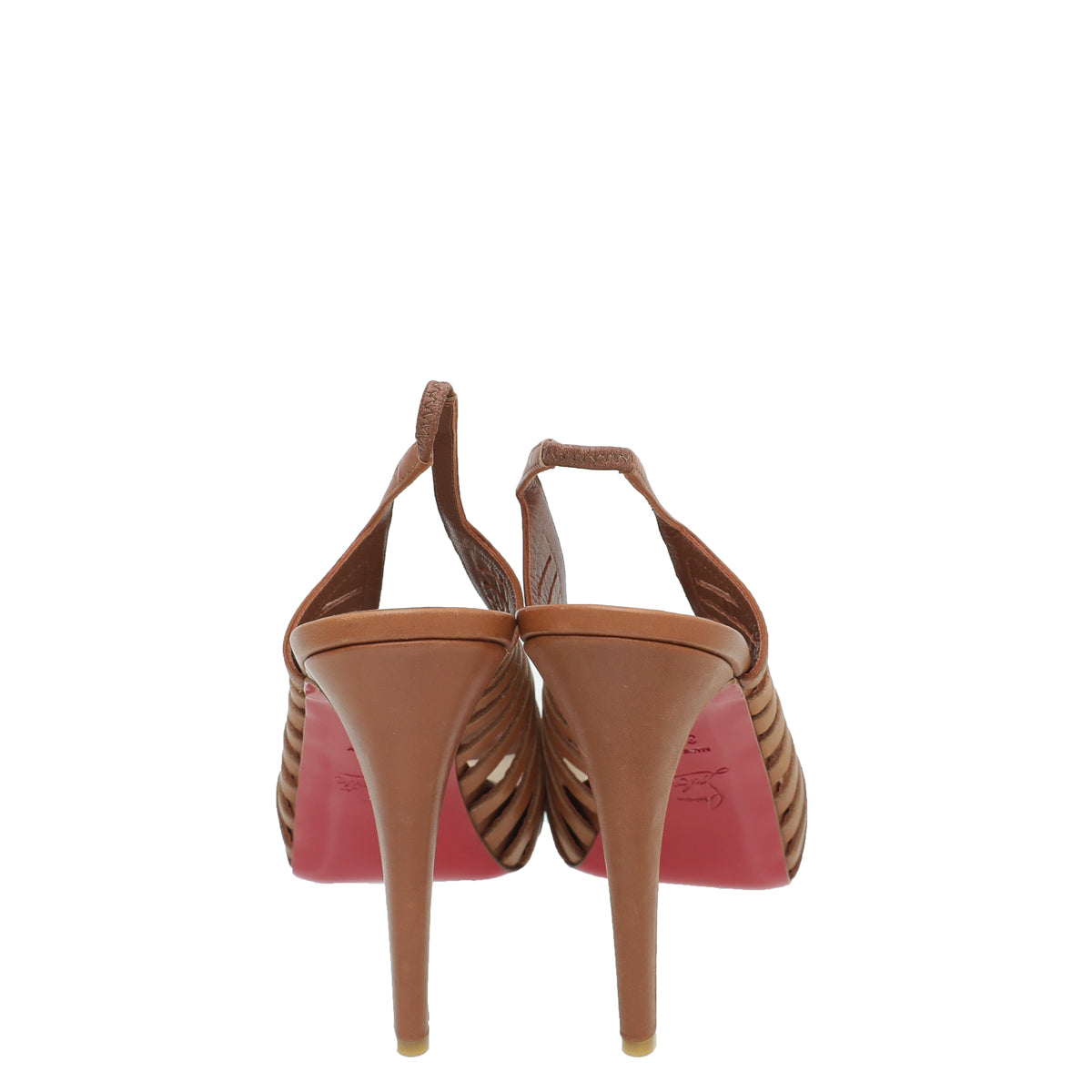 Christian Louboutin Brown Buchon 120 Slingback 37.5-Christian Louboutin-THE CLOSET