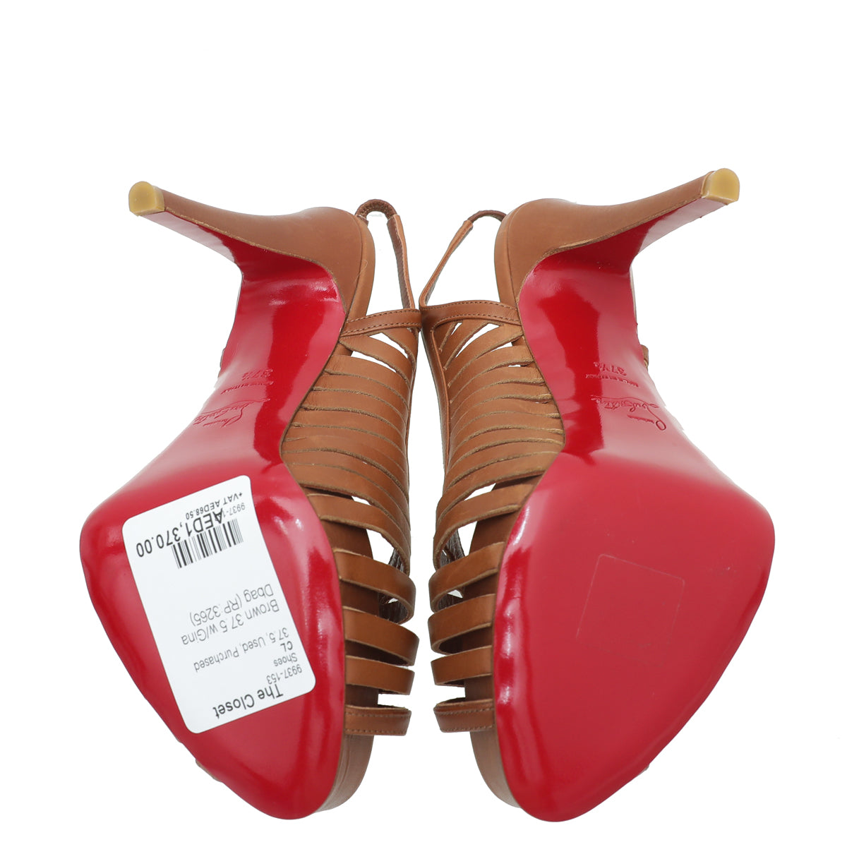 Christian Louboutin Brown Buchon 120 Slingback 37.5-Christian Louboutin-THE CLOSET